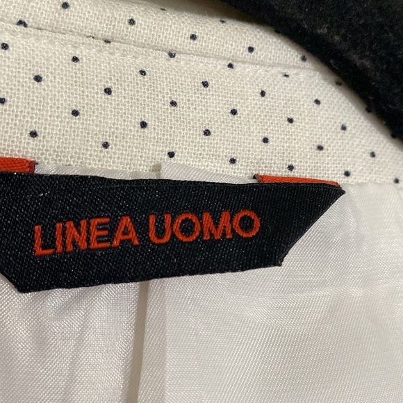 Linea Uomo White Double-Breasted Men's Blazer sport coat 56R linen event Y2K - Picture 6 of 11